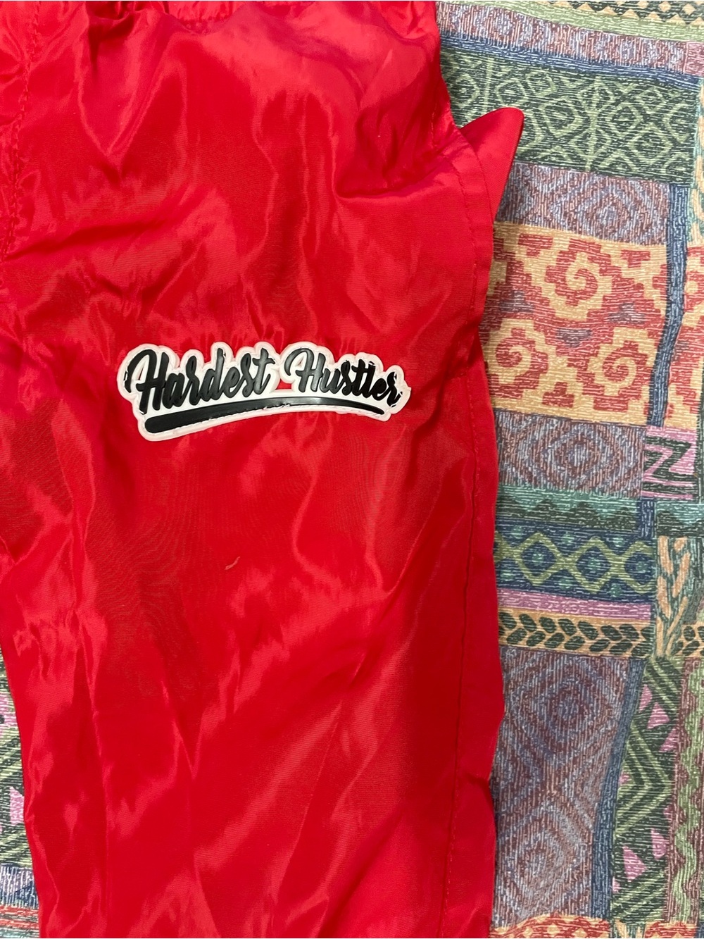 Kids boys Red sweatpants XS Hardest Hustler